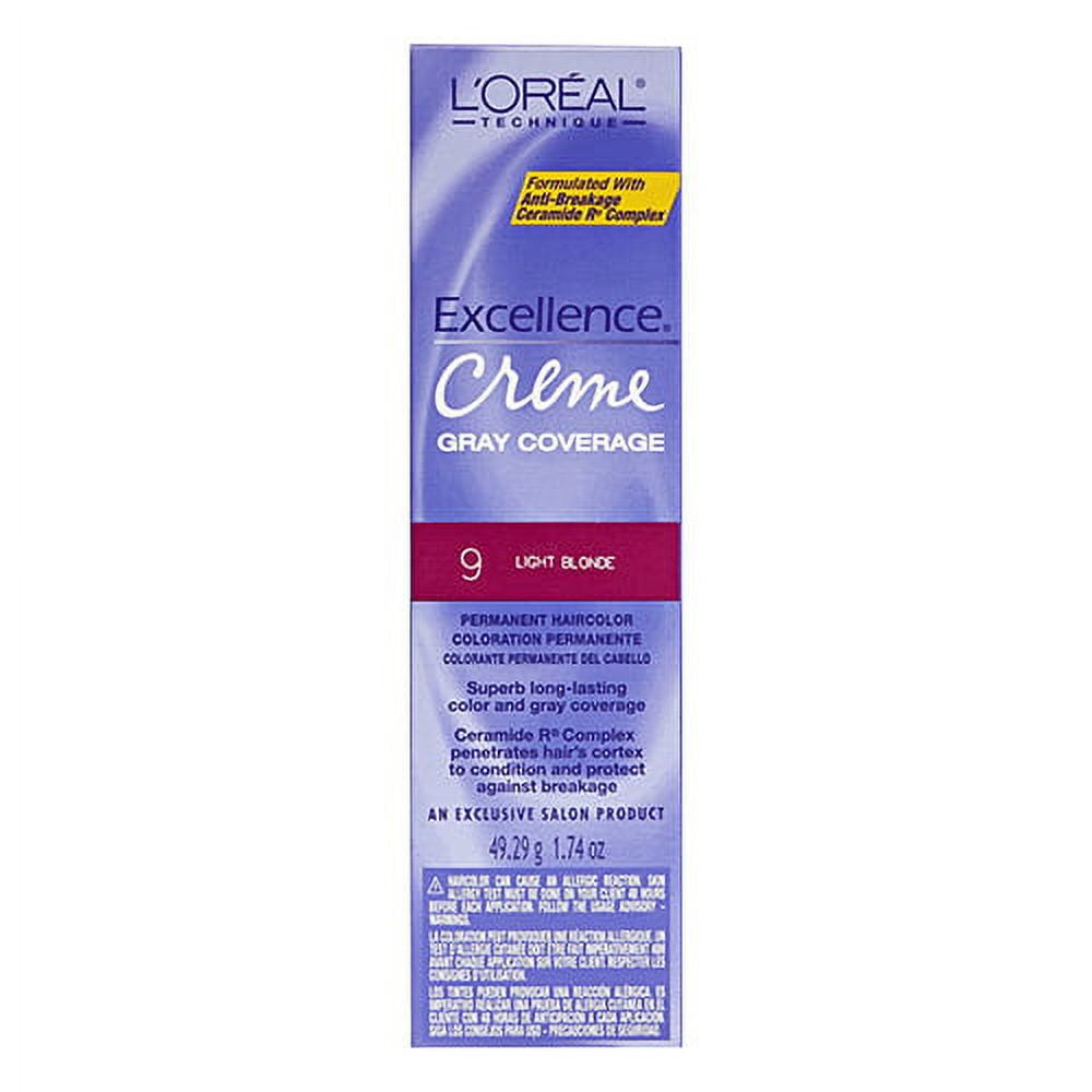 Loreal Excel Creme Hair Color # 9 Light Blonde, 1.74 Oz, 3 Pack