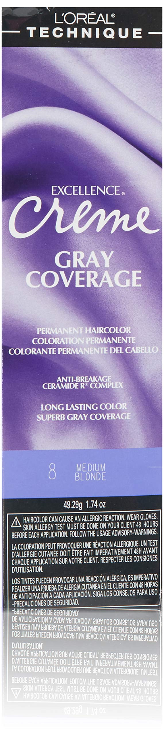 Loreal Excel Creme Permanent Hair Color Color #8 Medium Blonde, 1.74 Oz, 3 Pack
