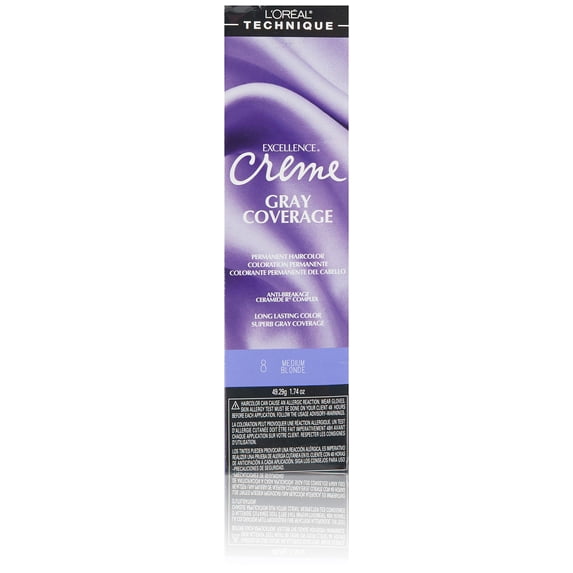 Loreal Excel Creme Permanent Hair Color Color #8 Medium Blonde, 1.74 Oz