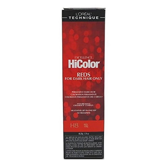 Loreal Excel Hicolor H08 Tube Red Fire, 1.74 Oz, 2 Pack