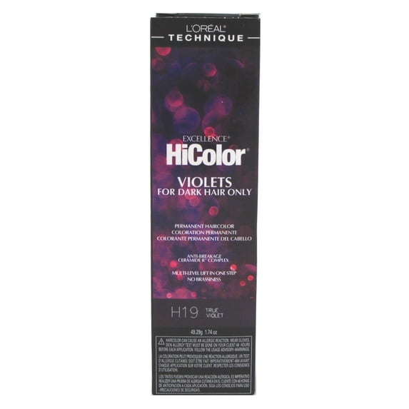H19 Violet Loreal Excel Hicolor H19 Tube True Violet 1.74Oz (6 Pack) - Walmart.com
