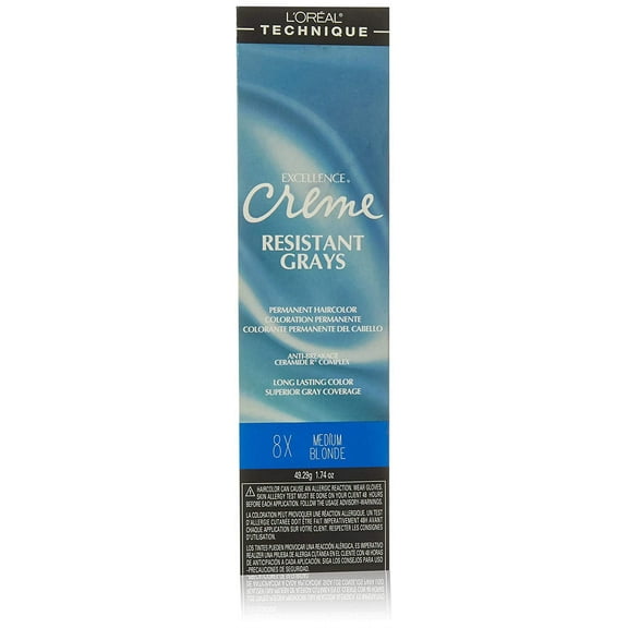 Loreal Excellence Crme Superior Grey Coverage, 8X Medium Blonde, 1.7 Ounce