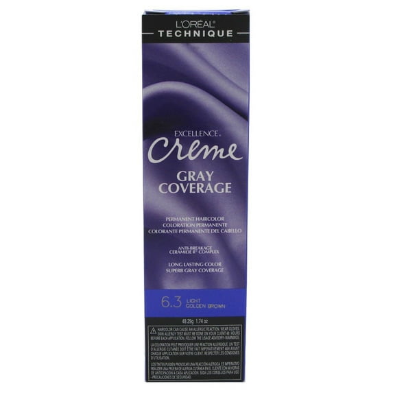 Loreal Excellence Creme Color #6.3 Light Golden Brown 1.74oz (Pack of 3)