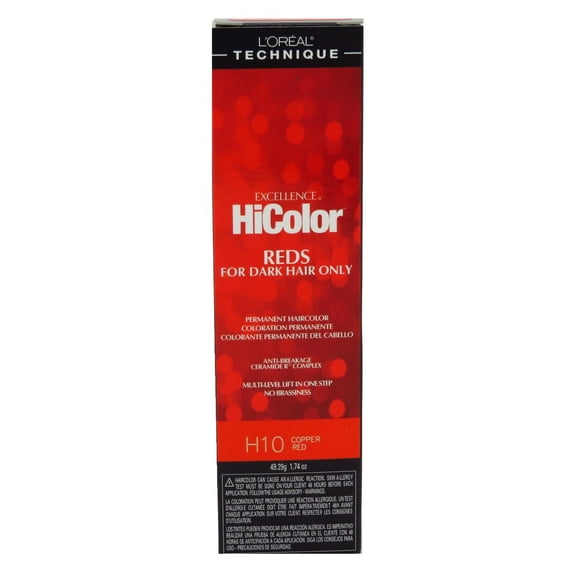 Loreal Excellence Hicolor H10 Tube Copper Red 1.74oz (Pack of 3)