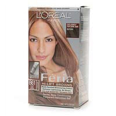L'Oreal Paris Feria Multi-Faceted Shimmering Permanent Hair Color, B61  Downtown Brown (Hi-Lift Cool Brown), Pack of 1, Hair Dye