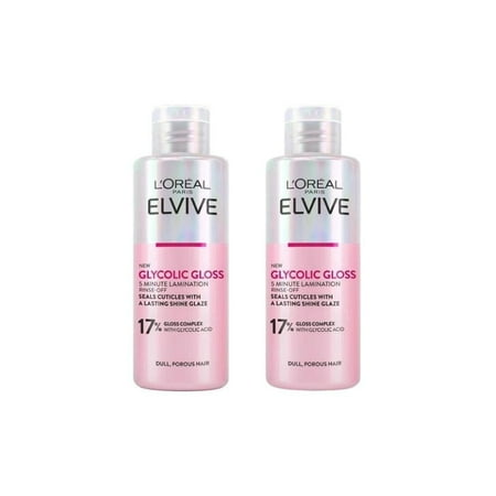 Loreal Glycolic Gloss Lamination That Seals Shine Into Hair Rinse-Off Treantment In 5 Minutes 200ML 2 Pack