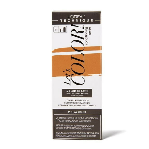 L'Oréal Technique Let's Color! 6.0 Lots of Latte – Light Natural Brown – 2 oz