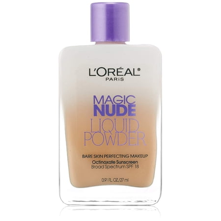 L'Oreal Paris Magic Nude Liquid Powder Bare Skin Perfecting Makeup SPF 18, Creamy Natural, 0.91 Ounces