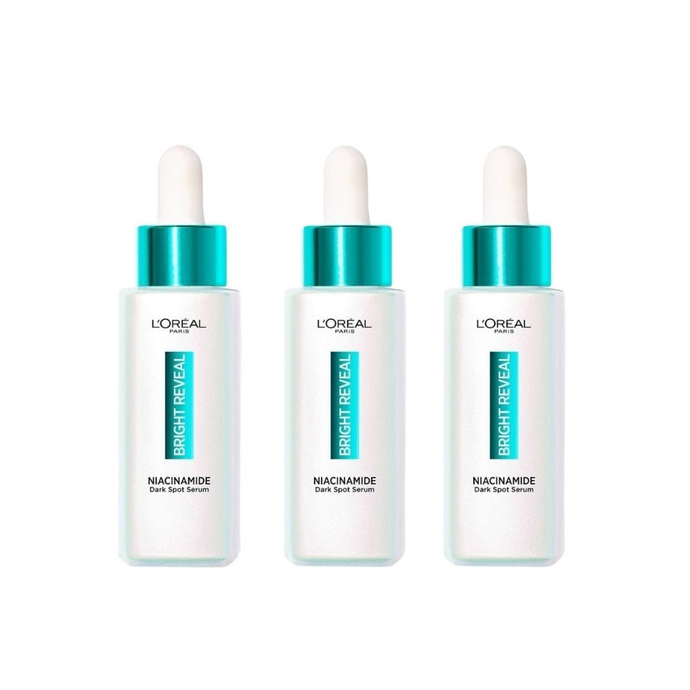 Loreal Paris Bright Reveal Anti Dark Spot Serum 7.5%Niacinamide 30ml 3 Pack