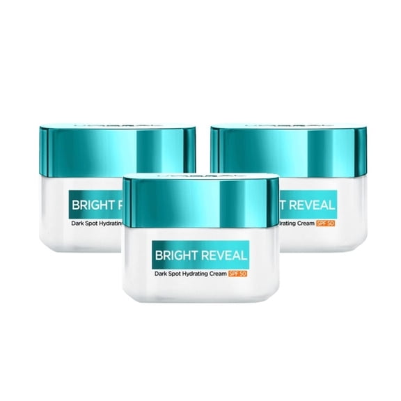 Loreal Paris Bright Reveal Dark Spot Hydrating Cream SPF 50 ml 3 Pack