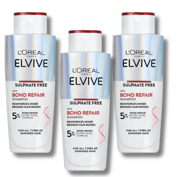 Loreal Paris Elseve Bond Repair Shampoo for All Damage 200 ml 3 Pack