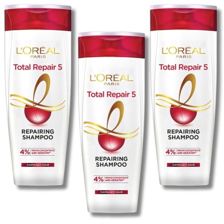 Loreal Paris Elseve Complete Repair 5 Structuring Treatment Shampoo for Damaged Hair 360 ml 3 Pack