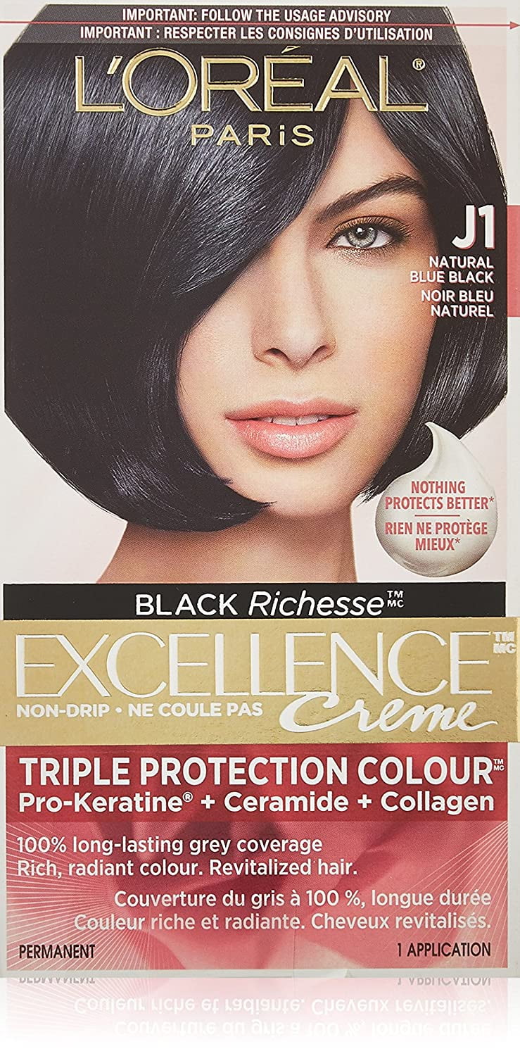 Loreal Paris Excellence Creme, 1B Natural Blue Black - Walmart.com