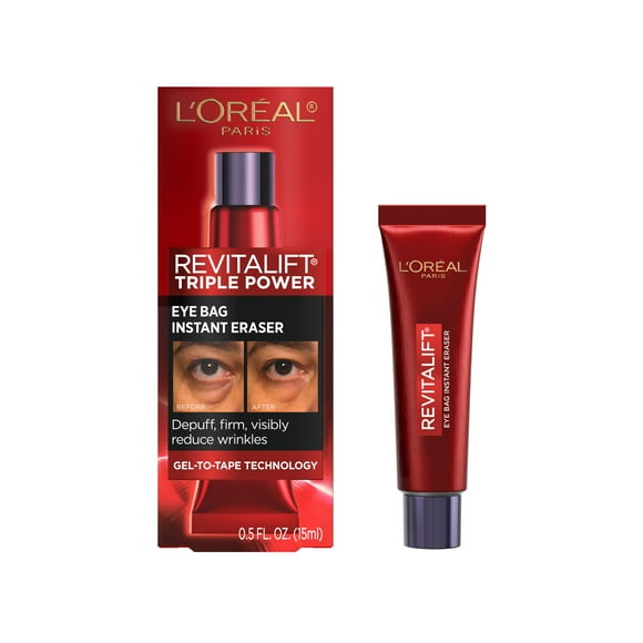 L'Oreal Paris Revitalift Triple Power Eye Bag Instant Eraser, Tightens Eye Bags, 0.51 fl oz