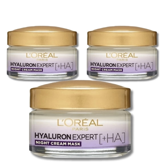 Loreal Paris Hyaluron Expert Skin Moisturizing Night Cream Mask 50 ml 3 Pack