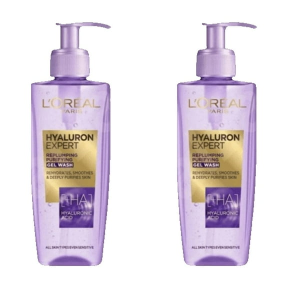 Loreal Paris Hyaluron Expert Skin Plumping Purifying Cleansing Gel 200 ml 2 Pack