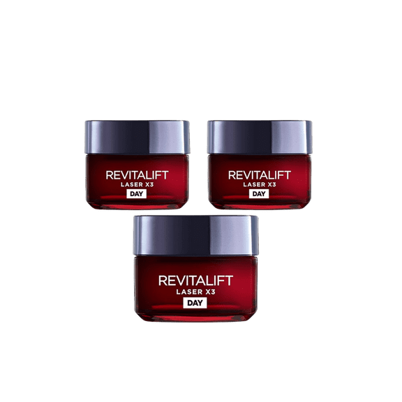 Loreal Paris Revitalift Laser X3 Deep Anti-Ageing Day Cream 50 ml 3 Pack