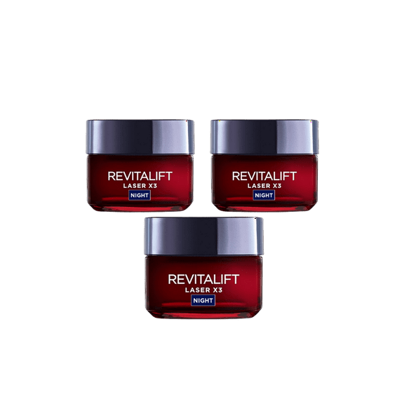 Loreal Paris Revitalift Laser X3 Deep Anti-Ageing Night Cream 50 ml 3 Pack