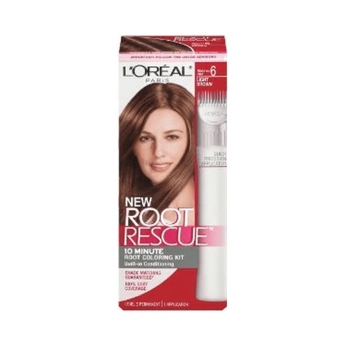 Loreal Paris Root Rescue 10 Minute Root Coloring Kit, Light Brown Hair Color, 1 Ea, 6 Pack