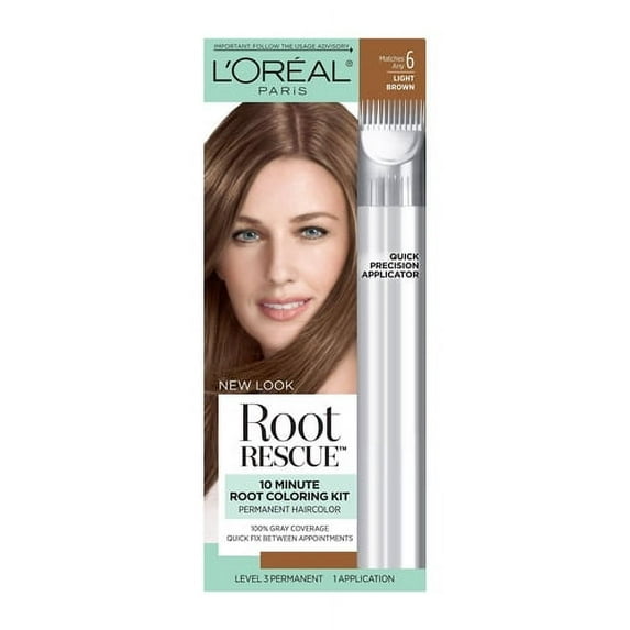 Loreal Paris Root Rescue 10 Minute Root Coloring Kit, Light Brown Hair Color, 1 Ea, Permanent