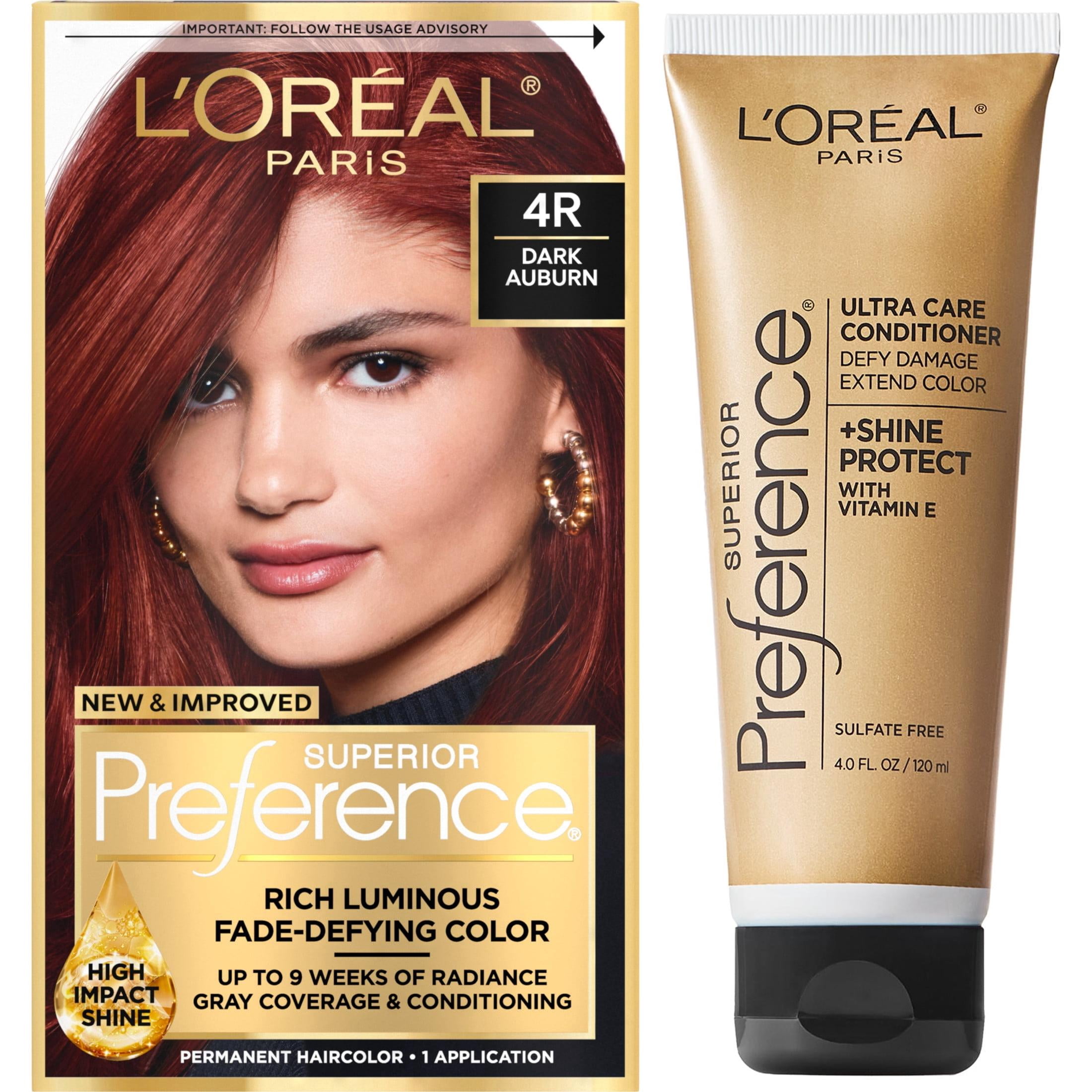 L'Oreal Paris Superior Preference Permanent Hair Color 4R Dark Auburn PLUS PREFERENCE CONDITIONER