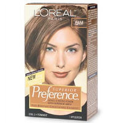 Loreal Preference Hair Color, Light Amber Brown 6Am - Kit