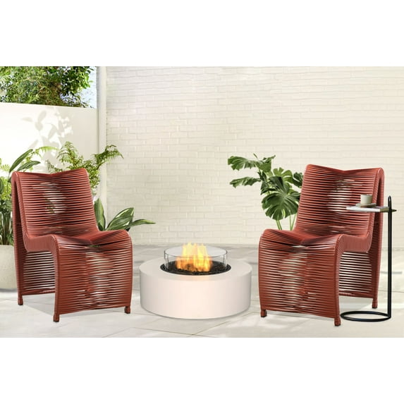 Loreins Outdoor Patio Chairs, Set of 2 - Terracotta