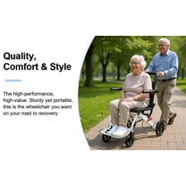 Lorel Transit Travel Wheelchair, Folding Transport Wheelchairs for Adults and Seniors Support 180lbs, Narrow Doorways Wheel Chair, Lightweight Aluminum Wheelchair for Elderly