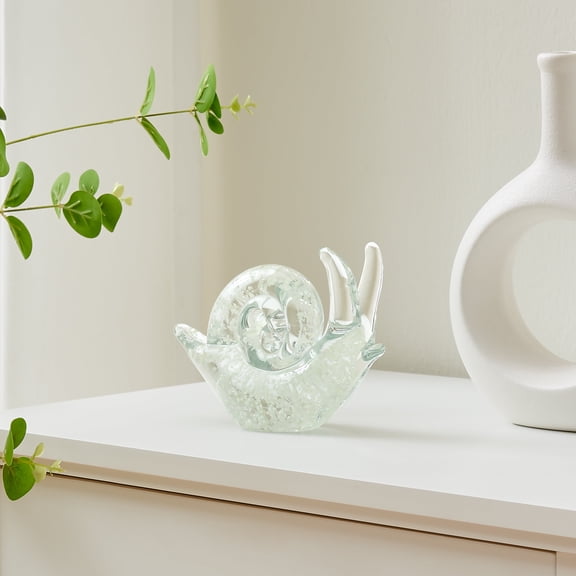 Lorelei Glow-in-the-Dark Decorative Accent Glass Sculpture Figure - Snail