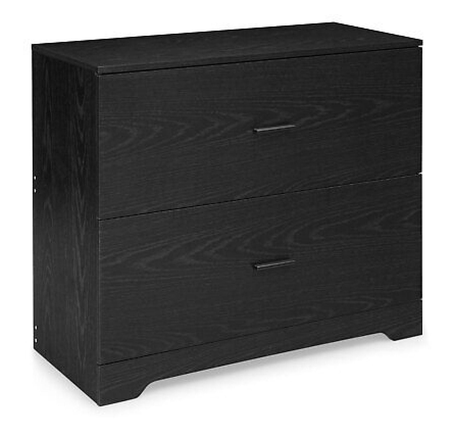Black Engineered Wood 2-Drawer Lateral Filing Cabinet