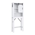 Lorelia 4tier Above Toilet Storage Organizer with Sliding Barn Door