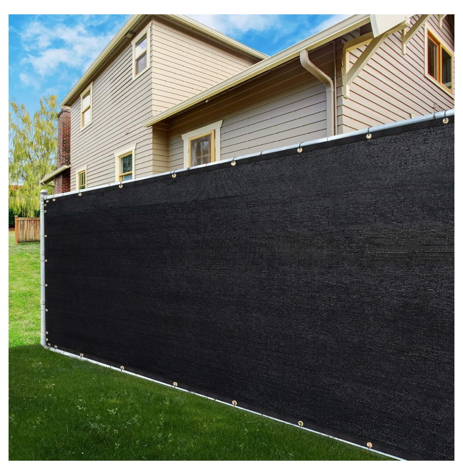 Lorelia 4' x 49' Fence Privacy Screen Black Heavy Duty 170 GSM Fencing ...