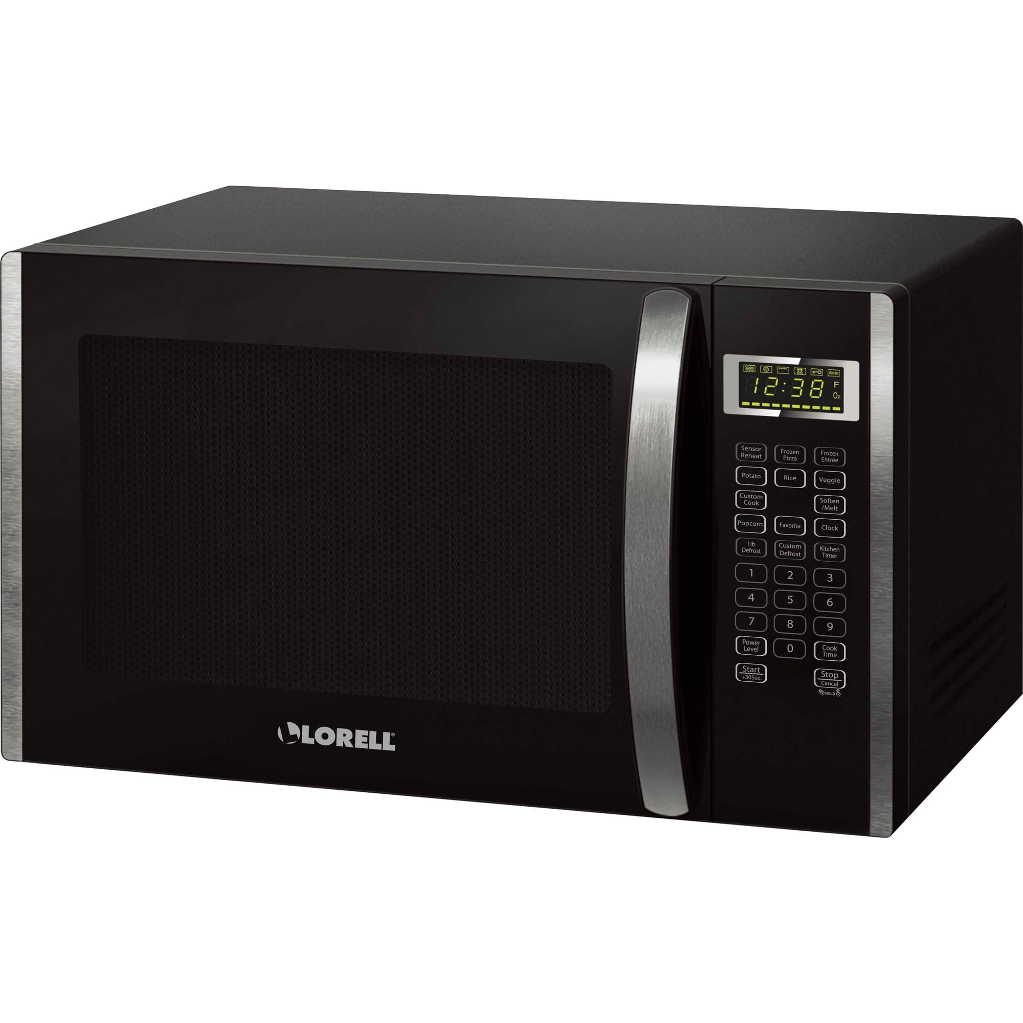 Lorell 1.6 Cu Ft Microwave - Single - 11.97 Gal Capacity - Microwave - 11 Levels - Fusemetal - Countertop - Black, Silver