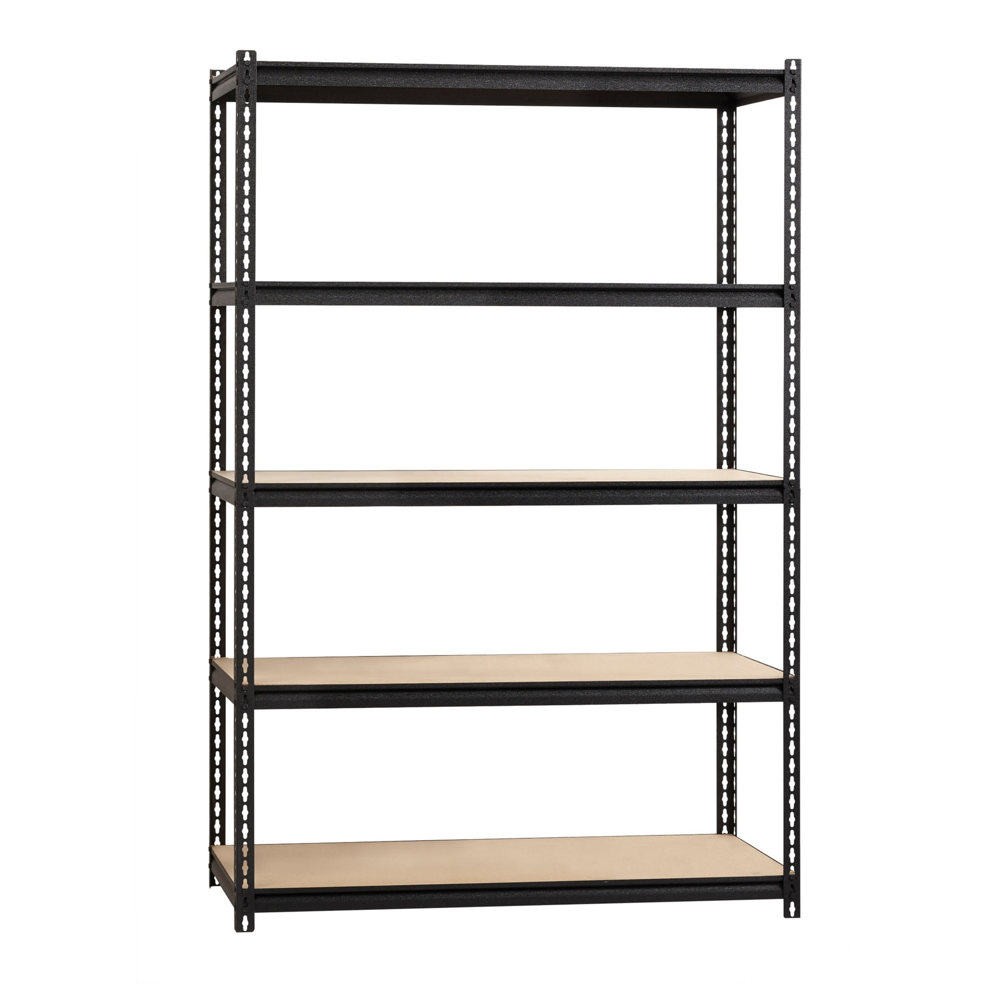 Lorell 2,300 Lb Capacity Riveted Steel Shelving - 72" Height X 48" Width X 18" Depth - 30% Recycled - Black - Steel, Particleboard - 1 Each