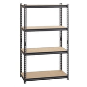 Lorell, 2,300 lb Capacity Riveted Steel Shelving, 1 Each, Black