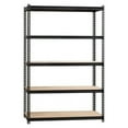 thumbnail image 1 of Lorell 2,300 lb Capacity Riveted Steel Shelving 72" Height x 48" Width x 18" Depth - Recycled - Black - Steel, Particleboard - 1Each, 1 of 7