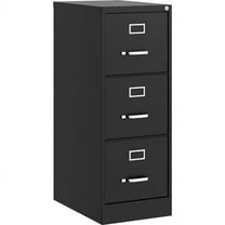 Lorell 22 in. 3 Drawer Vertical File, Black