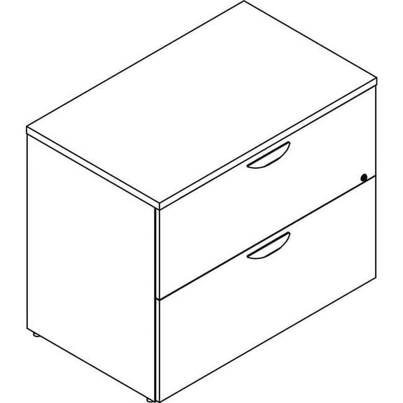 Lorell  22 x 36 in. 2 File Drawer Prominence 2.0 Laminate Desk Unit, Gray Elm