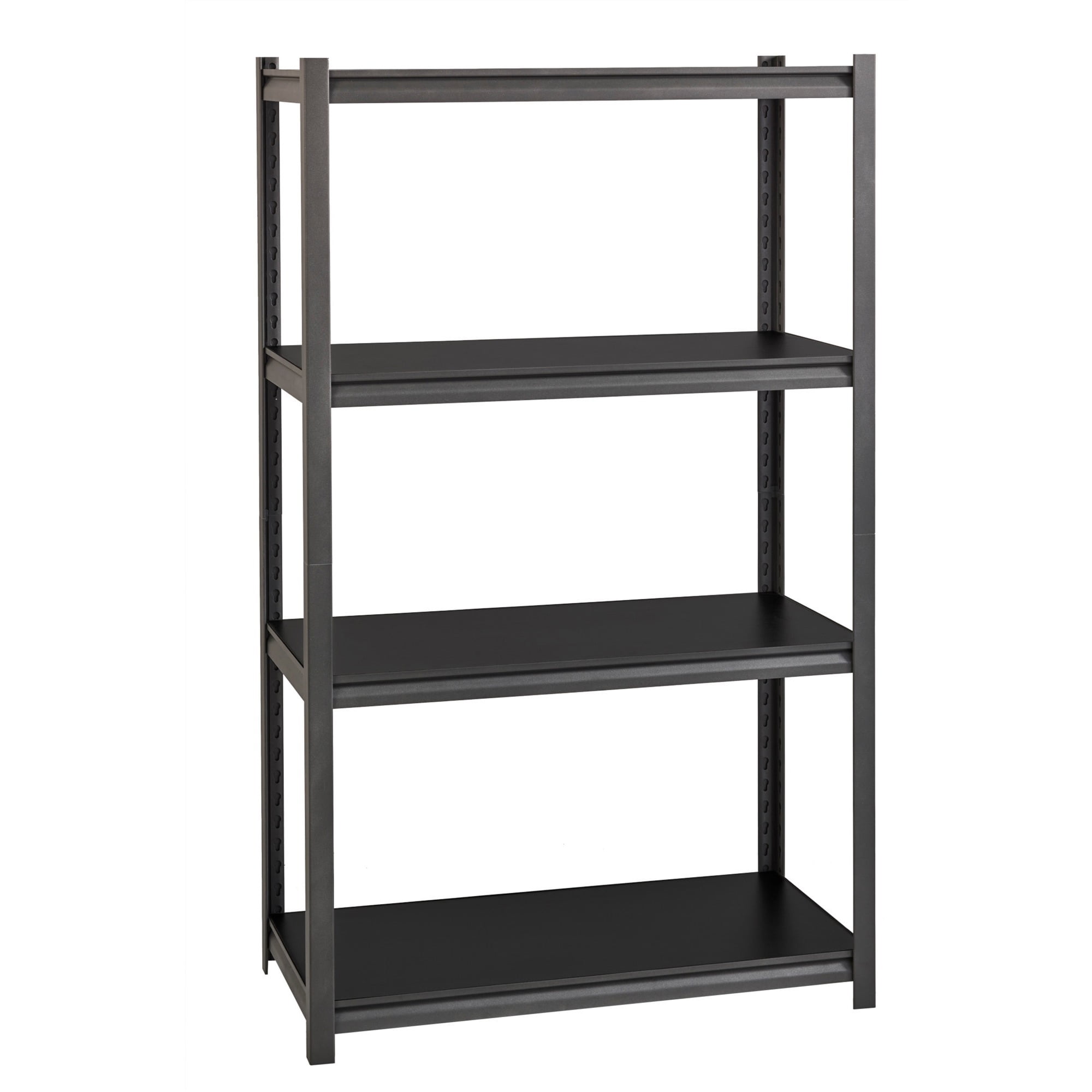 Lorell 3,200 Lb Capacity Riveted Steel Shelving - 60" Height X 36" Width X 18" Depth - 30% Recycled - Black - Steel, Laminate - 1 Each