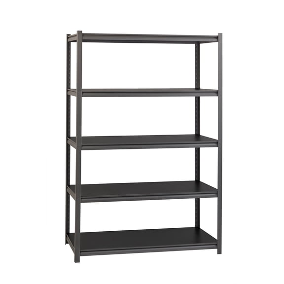 Lorell 3,200 Lb Capacity Riveted Steel Shelving - 72" Height X 48" Width X 24" Depth - 30% Recycled - Black - Steel, Laminate - 1 Each