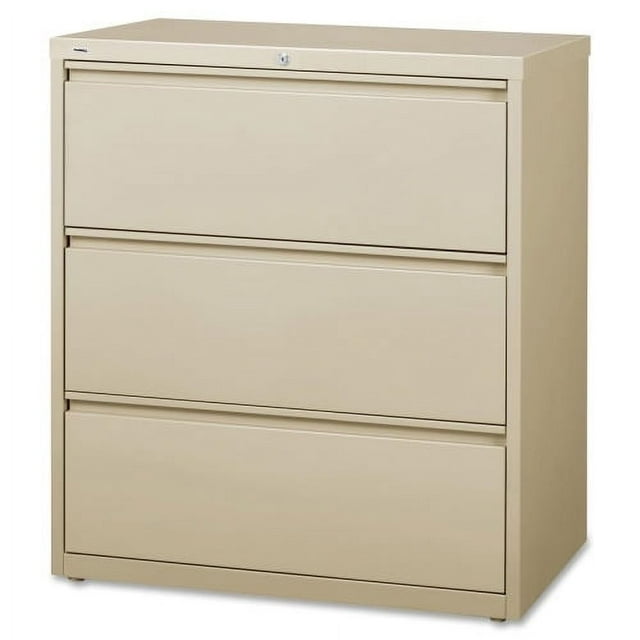 Lorell 3-Drawer Putty Lateral Files 36" x 18.6" x 40.3" 3 x Drawer(s) for File - Lette Ball-Bearing
