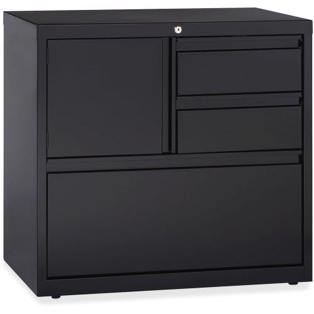 Black Steel 3-Drawer Lockable Lateral File Cabinet