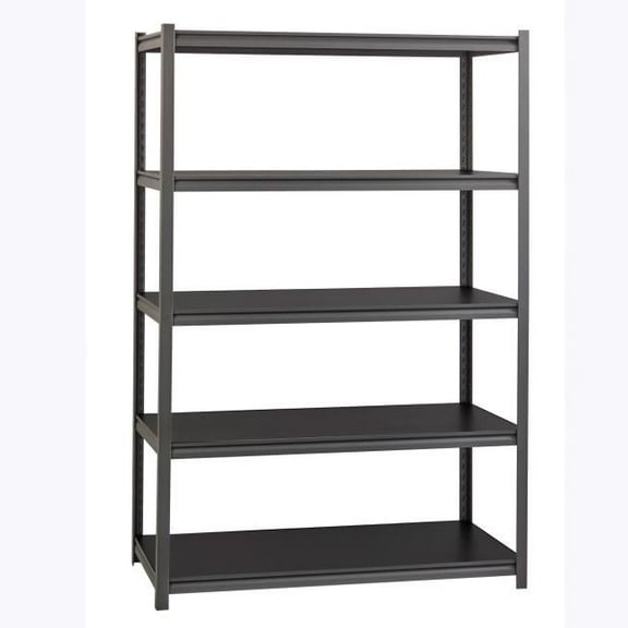 Lorell  3200 lbs Riveted Steel Shelving, Black - 48 x 18 x 72 in.