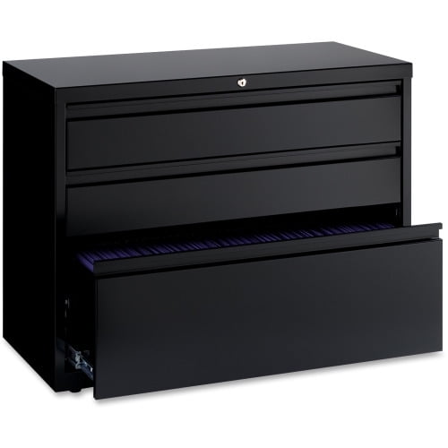 Lorell 36 36" x 18.6" x 28" - 3 x Drawer(s) for Box, File - A4, Legal, Letter - Lateral - Hanging Rail, Locking Drawer, Ball-Bearing Suspension, Magnetic Label Holder, Interlocking, Durable, Reinforce