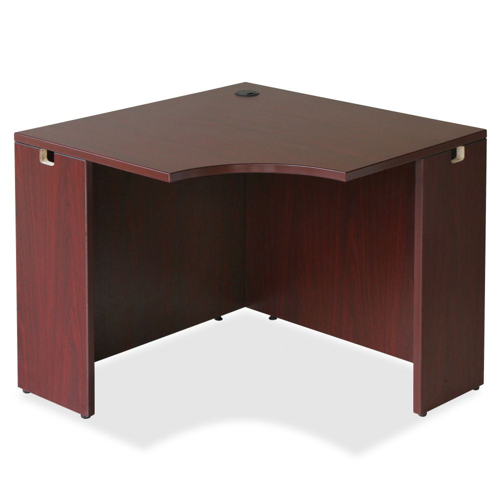Lorell Essentials 36" Laminate Corner Compuer Desk in Mahogany