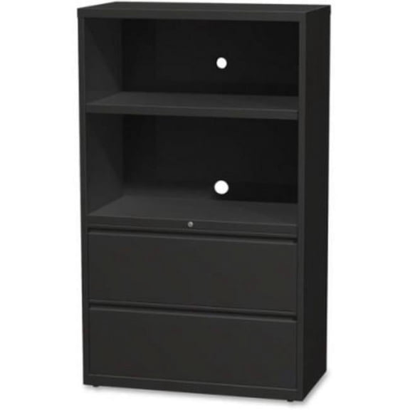 Lorell 36 in. Lateral Hanging File Drawers Combo Unit, Black