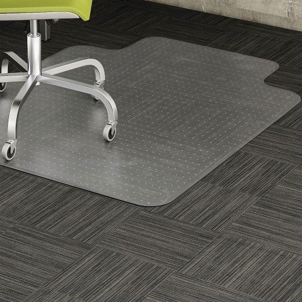 Clear Vinyl Low-Pile Carpet Chair Mat with Studded Bottom