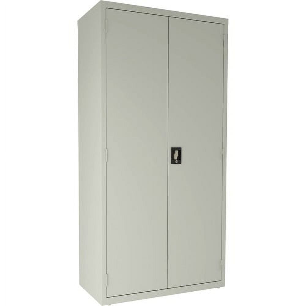 Light Gray Lockable Steel Office Cabinet with Adjustable Shelving