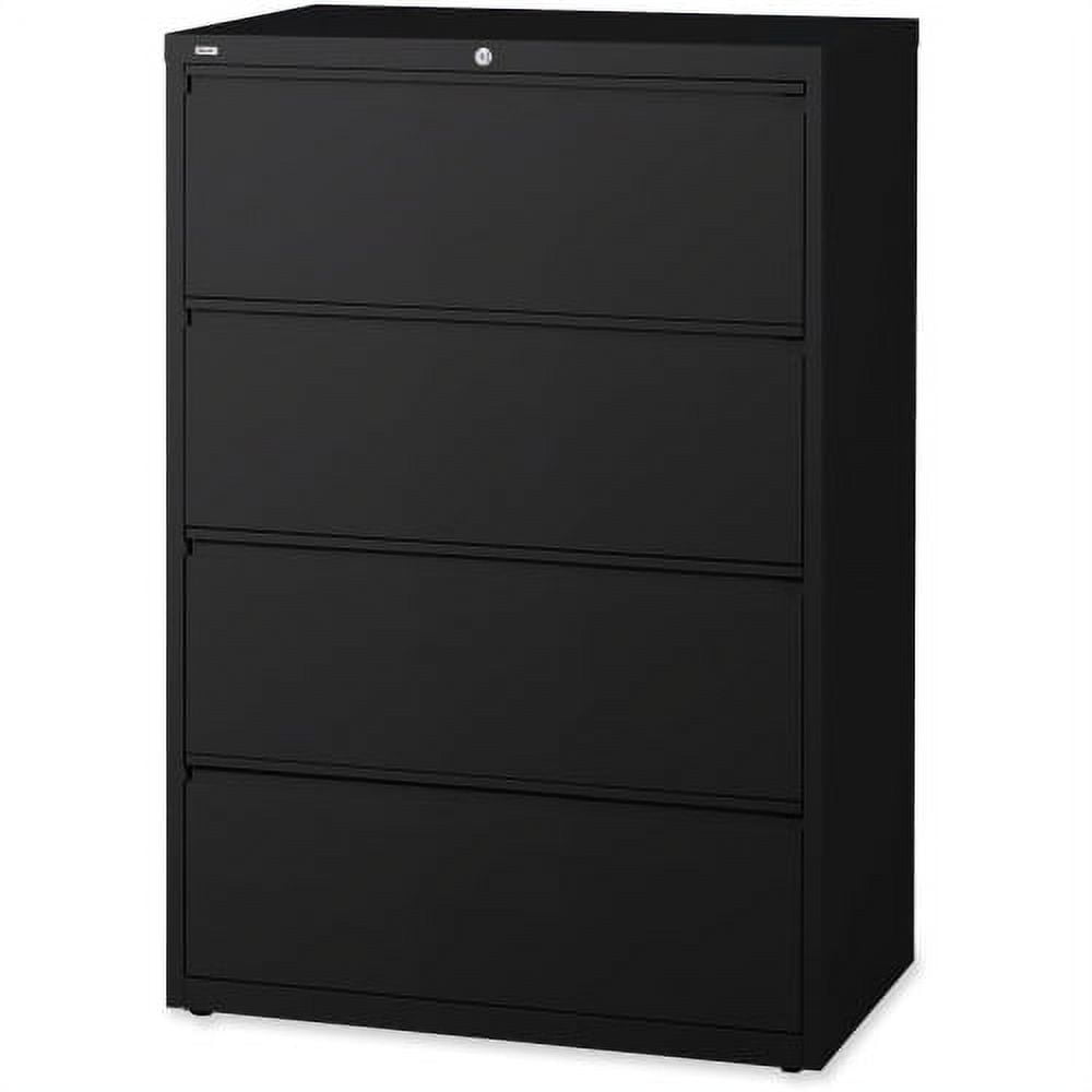 Black 4-Drawer Lockable Steel Lateral File Cabinet