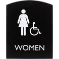 thumbnail image 1 of Lorell LLR02675 6.8 x 8.5 in. Arched Women Handicap Restroom Sign - Rectangular Shape - Plastic - Black, 1 of 4